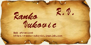 Ranko Vuković vizit kartica